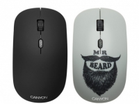 Мышь беспроводная Canyon CND-CMSW400BD, 1600dpi, Рисунок (две накладки: черный и мистер борода) CND-CMSW400BD